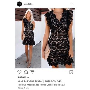 Vici Dolls Rose De Meaux Lace Ruffle Dress - Large